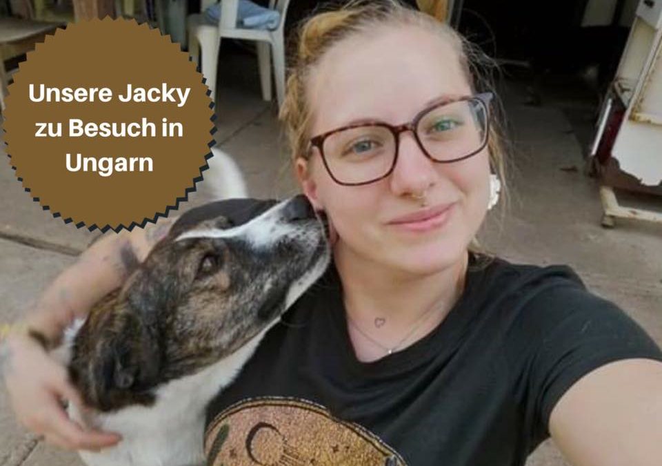 Frau mit Hund in Ungarn